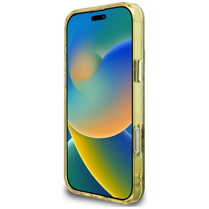 Guess IML Metal Glitter 4G Circle Triangle MagSafe Case for iPhone 16 Pro Max - Brown - Cell phone cases