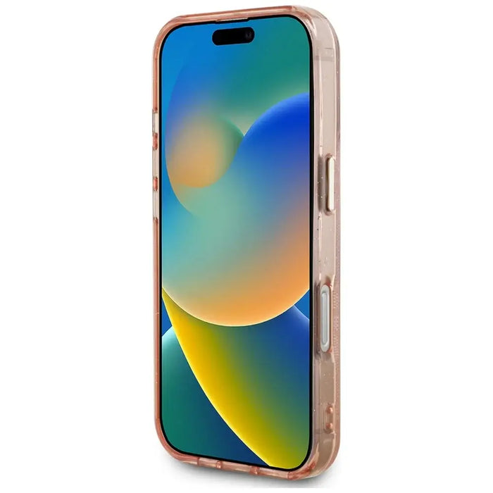 Guess IML Metal Glitter 4G Circle Triangle MagSafe Case for iPhone 16 Pro Max - Pink - Cell phone cases