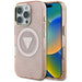 Guess IML Metal Glitter 4G Circle Triangle MagSafe Case for iPhone 16 Pro - Pink - Cell phone cases