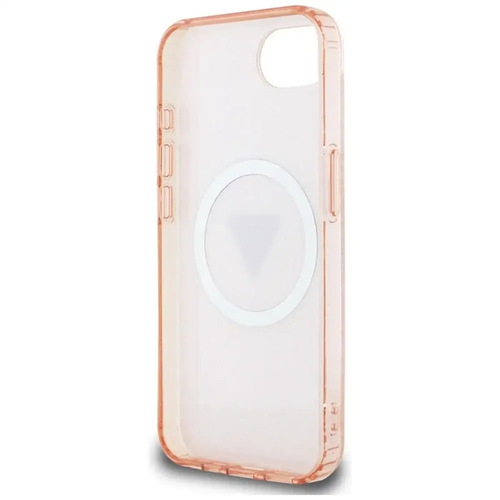 Guess IML Metal Glitter 4G Circle Triangle MagSafe case for iPhone 16e - pink - Cell phone cases and covers<<<HurtelXML