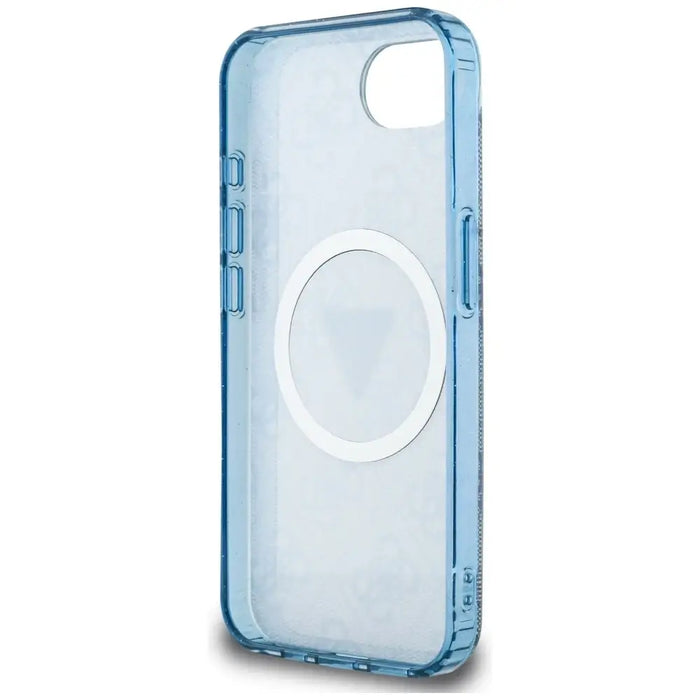 Guess IML Metal Glitter 4G Circle Triangle MagSafe Case for iPhone 16e - Blue - Cell phone cases and covers<<<HurtelXML