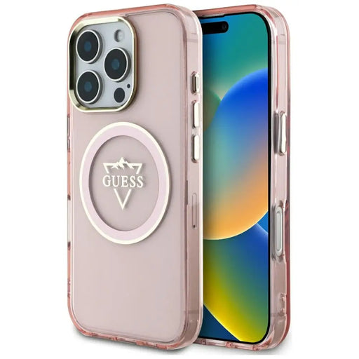 Guess IML Metal Mountain Logo MagSafe iPhone 16 Pro Max Case - Pink - Cell phone cases and covers<<<HurtelXML