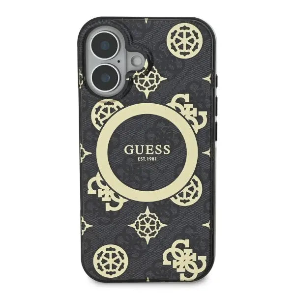 Guess IML Peony On 4G Background MagSafe case for iPhone 16 - black - Cell phone cases and covers<<<HurtelXML