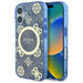 Guess IML Peony On 4G Background MagSafe case for iPhone 16 - blue - Cell phone cases and covers<<<HurtelXML