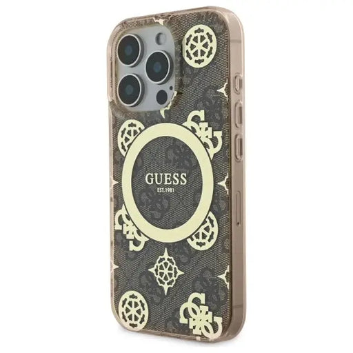 Guess IML Peony On 4G Background MagSafe Case for iPhone 16 Pro Max - Brown - Cell phone cases and covers<<<HurtelXML