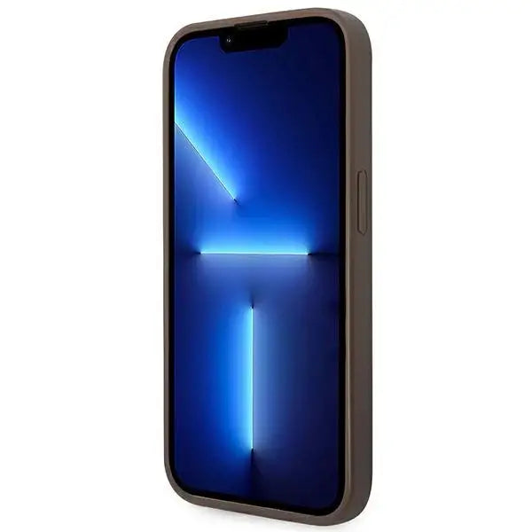 Guess iPhone 14 Pro Max 4G Metal Gold Logo Series Case - Brown - Cell phone cases and covers<<<HurtelXML