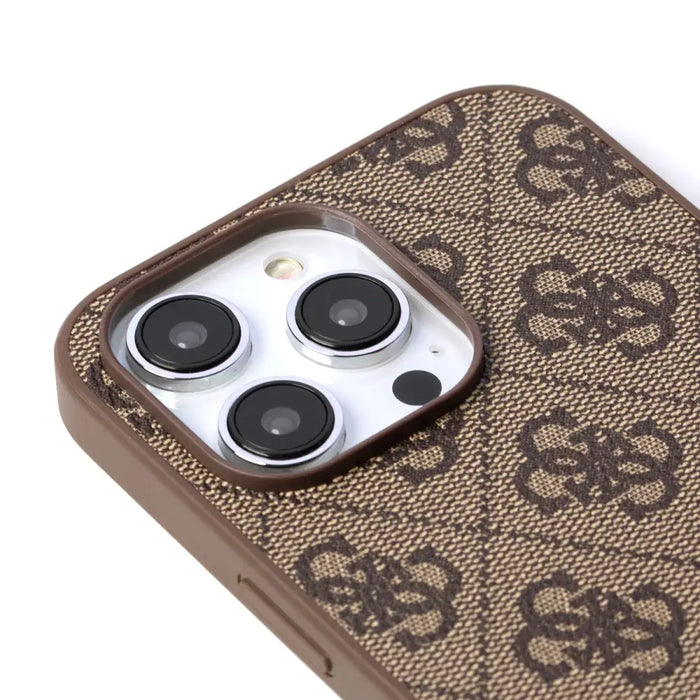 Guess iPhone 14 Pro Max 4G Metal Gold Logo Series Case - Brown - Cell phone cases and covers<<<HurtelXML