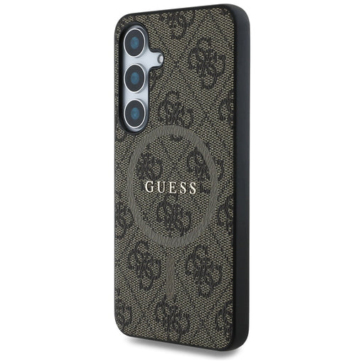 Guess Leather 4G Colored Ring Classic Logo MagSafe Samsung Galaxy S25 Plus case brown - Cell phone cases