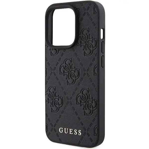Guess Leather 4G Stamped case for iPhone 15 Pro - black - Cell phone cases and covers<<<HurtelXML