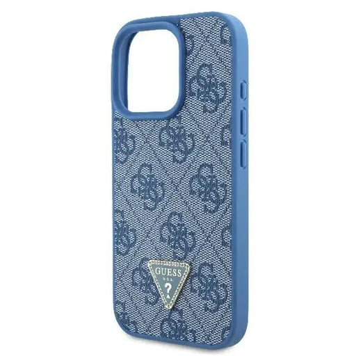 Guess Leather 4G Triangle Strass MagSafe Case for iPhone 16 Pro Max - Blue - Cell phone cases and covers<<<HurtelXML