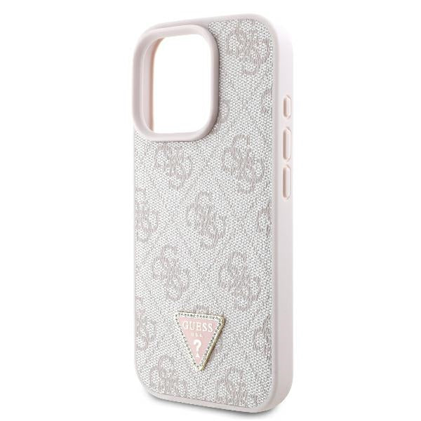 Guess Leather 4G Triangle Strass MagSafe Case for iPhone 16 Pro Max - Pink - Cell phone cases and covers<<<HurtelXML
