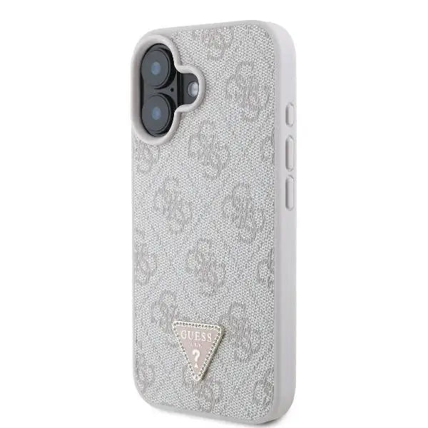 Guess Leather 4G Triangle Strass MagSafe iPhone 16 Case - Pink - Cell phone cases and covers<<<HurtelXML