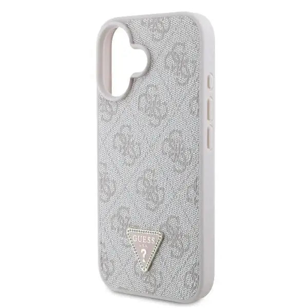 Guess Leather 4G Triangle Strass MagSafe iPhone 16 Case - Pink - Cell phone cases and covers<<<HurtelXML