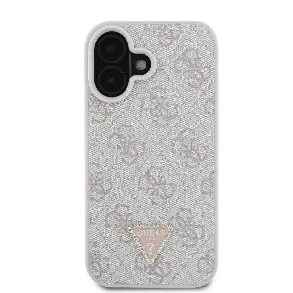 Guess Leather 4G Triangle Strass MagSafe iPhone 16 Case - Pink - Cell phone cases and covers<<<HurtelXML