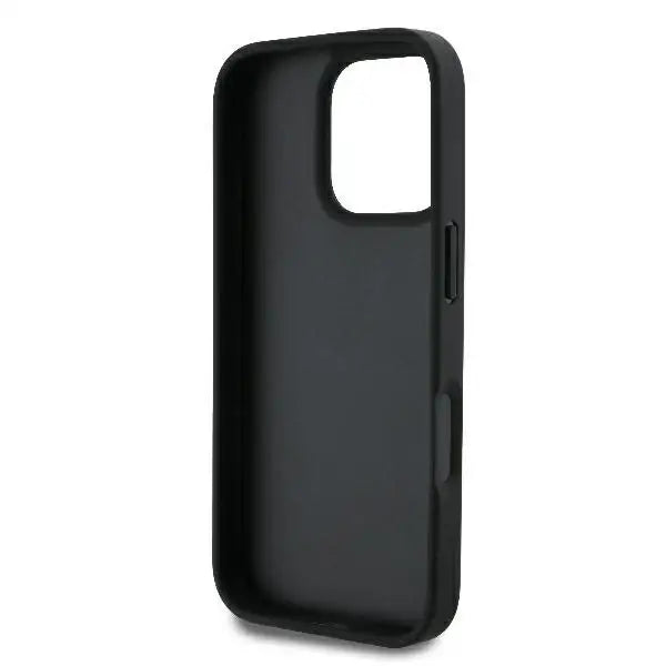 Guess Leather Metal Logo Strass Crossbody Case for iPhone 16 Pro - Black - Cell phone cases and covers<<<HurtelXML