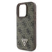 Guess Leather Metal Logo Strass Crossbody Case for iPhone 16 Pro - Brown - Cell phone cases and covers<<<HurtelXML
