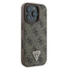 Guess Leather Metal Logo Strass Crossbody Case for iPhone 16 Pro - Brown - Cell phone cases and covers<<<HurtelXML