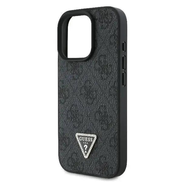 Guess Leather Metal Logo Strass Crossbody Case for iPhone 16 Pro - Black - Cell phone cases and covers<<<HurtelXML