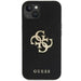 Guess Leather Perforated 4G Glitter Logo case for iPhone 15 - black - Cell phone cases and covers<<<HurtelXML