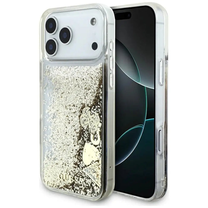 Guess Liq. Glitter 4 Charms Case for iPhone 17 Pro Max - Gold - Cell phone cases and covers<<<HurtelXML