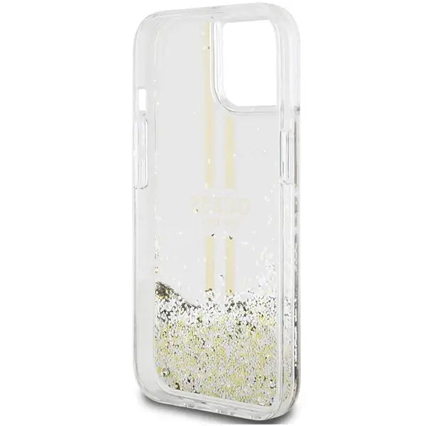 Guess Liquid Glitter Gold Stripes case for iPhone 15 / 14 / 13 - transparent - Cell phone cases and covers<<<HurtelXML