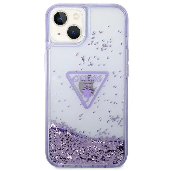 Guess Liquid Glitter Palm Collection case for iPhone 14 Plus 6.7’’ - purple - Cell phone cases and covers<<<HurtelXML