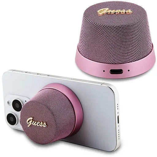 Guess Magnetic Script Metal Bluetooth speaker - pink - Cell phone cases and covers<<<HurtelXML