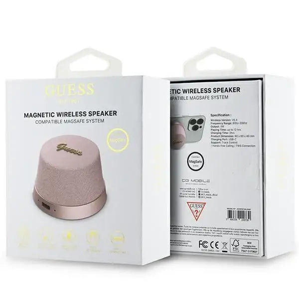 Guess Magnetic Script Metal Bluetooth speaker - pink - Cell phone cases and covers<<<HurtelXML