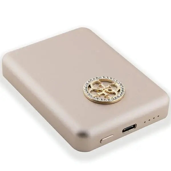 Guess MagSafe 4G Strassed Metal Logo induction power bank 5W 3000mAh - gold - Powerbanks<<<HurtelXML