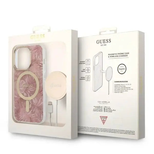 Guess MagSafe case + charger set for iPhone 14 Pro 6.1’’ - pink - Other cell phone equipment<<<HurtelXML