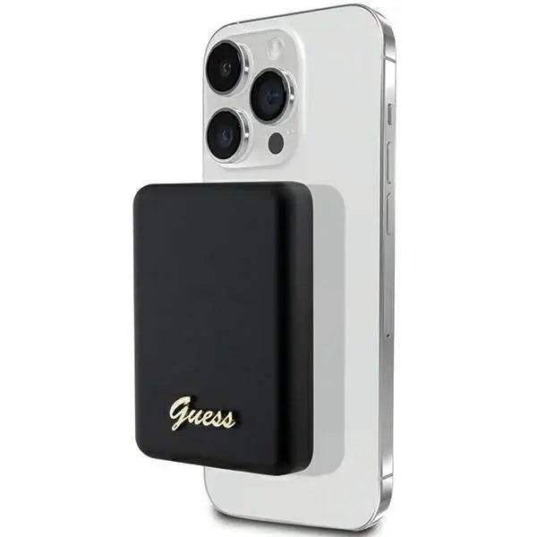 Guess MagSafe Metal Script Logo induction power bank 15W 5000mAh - black - Powerbanks<<<HurtelXML