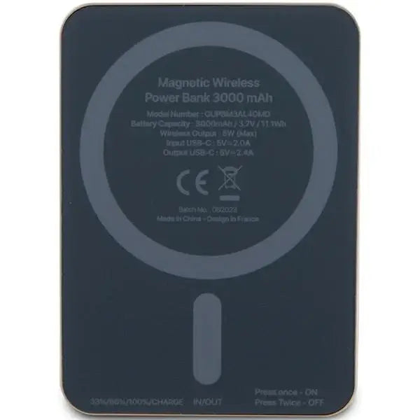 Guess MagSafe Metal Script Logo induction power bank 5W 3000mAh - gold - Powerbanks<<<HurtelXML