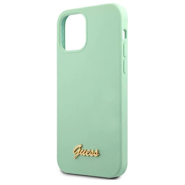 Guess Metal Logo Script Case for iPhone 12 Pro Max 6.7’’ - Green - Cell phone cases and covers<<<HurtelXML