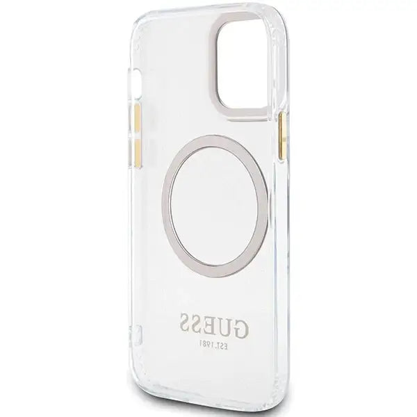 Guess Metal Outline Magsafe case for iPhone 12 / iPhone 12 Pro - gold - Cell phone cases and covers<<<HurtelXML