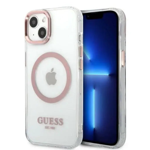 Guess Metal Outline MagSafe case for iPhone 13 - pink - Cell phone cases and covers<<<HurtelXML