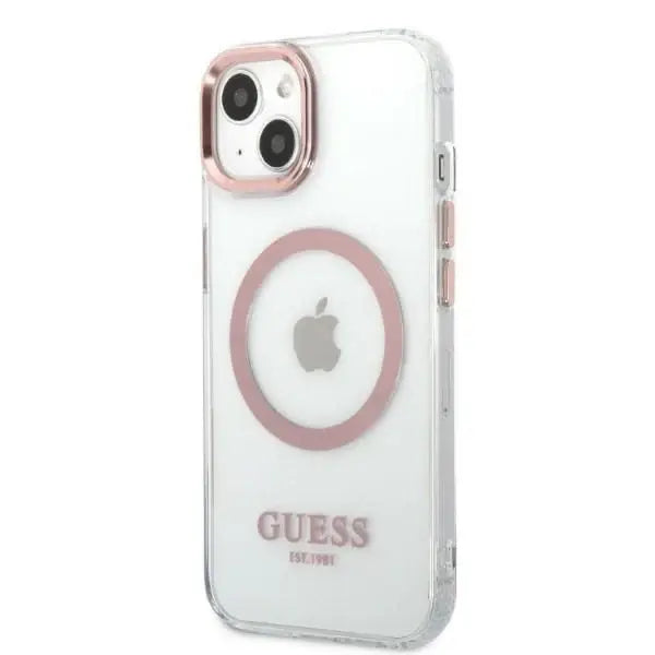 Guess Metal Outline MagSafe case for iPhone 13 - pink - Cell phone cases and covers<<<HurtelXML