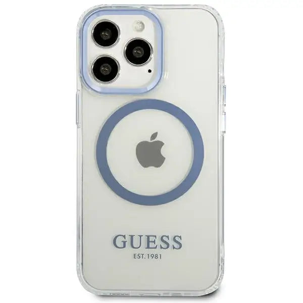 Guess Metal Outline MagSafe case for iPhone 13 Pro / iPhone 13 - blue - Cell phone cases and covers<<<HurtelXML