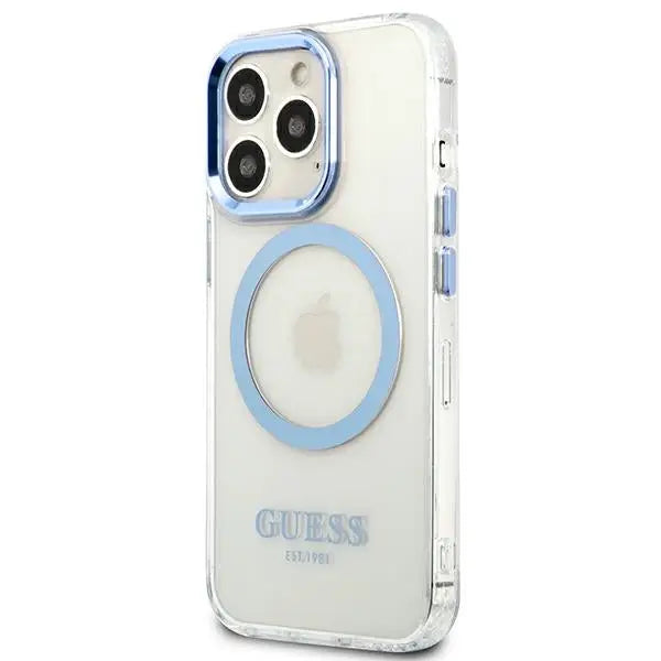 Guess Metal Outline MagSafe case for iPhone 13 Pro / iPhone 13 - blue - Cell phone cases and covers<<<HurtelXML
