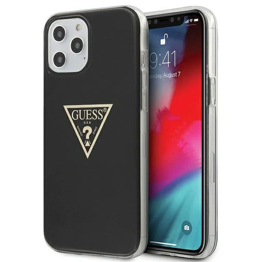 Guess Metallic Collection iPhone 12 Pro Max 6.7’’ Case - Black - Cell phone cases and covers<<<HurtelXML