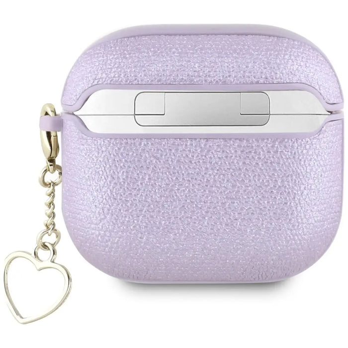 Guess Metallic Script Charm Case for AirPods 4 - Purple - Cell phone cases and covers<<<HurtelXML