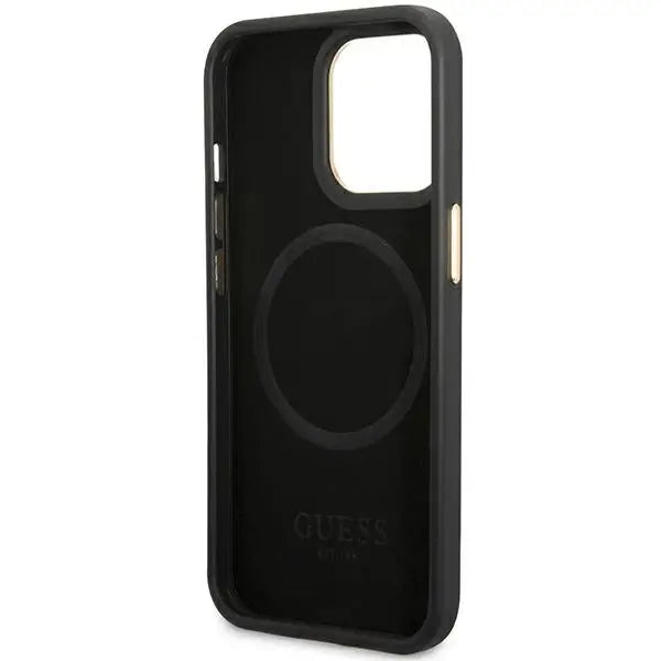 Guess Peony Logo Plate MagSafe Case for iPhone 14 Pro Max 6.7’’ - Black - Cell phone cases and covers<<<HurtelXML