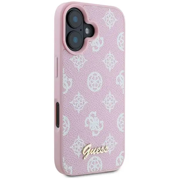 Guess Peony Script Logo MagSafe iPhone 16 Plus Case - Pink - Cell phone cases and covers<<<HurtelXML