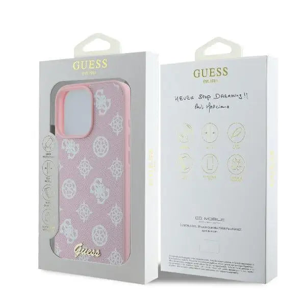 Guess Peony Script Logo MagSafe iPhone 16 Pro Case - Pink - Cell phone cases and covers<<<HurtelXML