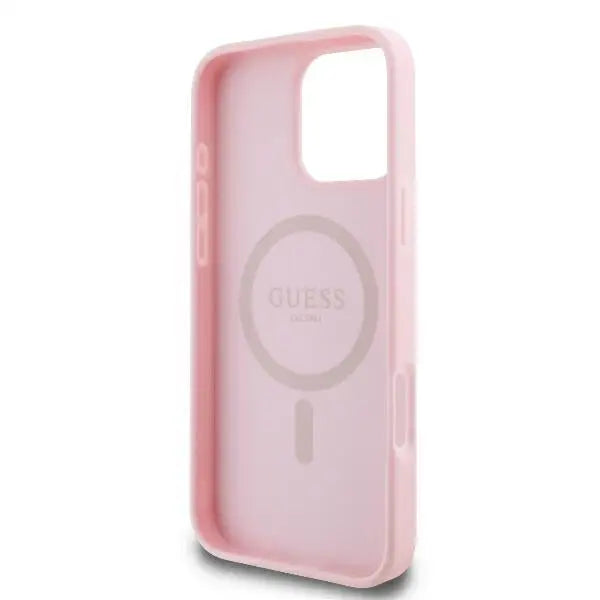 Guess Peony Script Logo MagSafe iPhone 16 Pro Case - Pink - Cell phone cases and covers<<<HurtelXML
