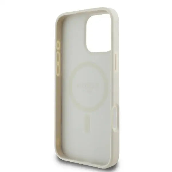 Guess Peony Script Logo MagSafe iPhone 16 Pro Case - White - Cell phone cases and covers<<<HurtelXML