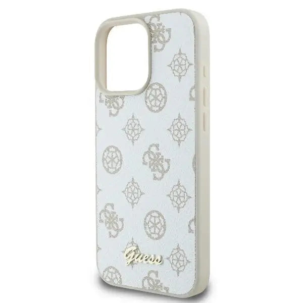 Guess Peony Script Logo MagSafe iPhone 16 Pro Case - White - Cell phone cases and covers<<<HurtelXML