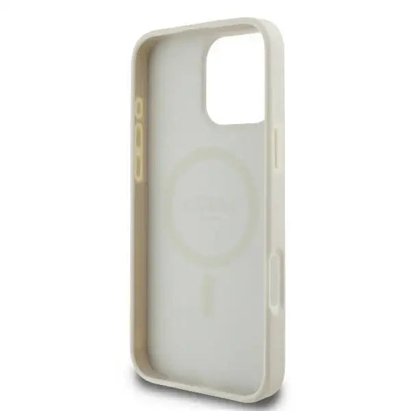 Guess Peony Script Logo MagSafe iPhone 16 Pro Max Case - White - Cell phone cases and covers<<<HurtelXML