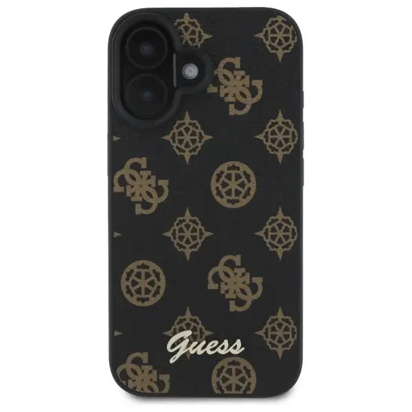 Guess Peony Script MagSafe iPhone 16 Case - Black - Cell phone cases and covers<<<HurtelXML