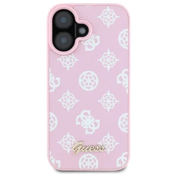 Guess Peony Script MagSafe iPhone 16 Case - Pink - Cell phone cases and covers<<<HurtelXML