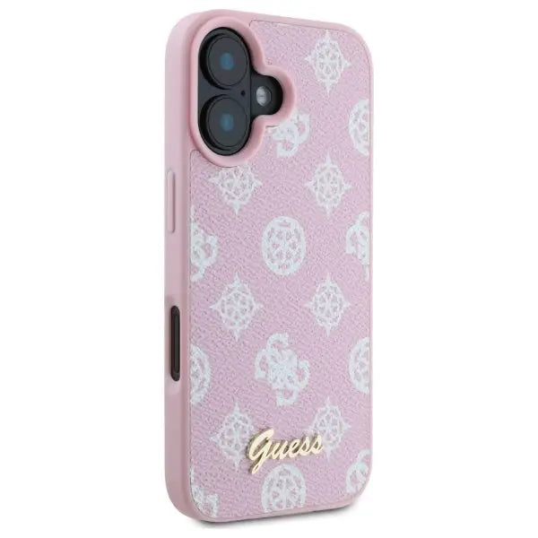 Guess Peony Script MagSafe iPhone 16 Case - Pink - Cell phone cases and covers<<<HurtelXML